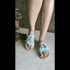 Womens Sky Blue Swirl Flats